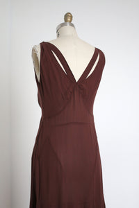 MARKED DOWN vintage 1930s brown evening dress