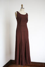 Load image into Gallery viewer, MARKED DOWN vintage 1930s brown evening dress