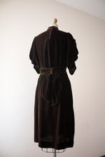 Load image into Gallery viewer, vintage 1930s brown velvet dress