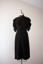 Load image into Gallery viewer, vintage 1930s brown velvet dress