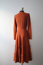 Load image into Gallery viewer, vintage 1940s orange crepe dress