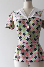 Load image into Gallery viewer, vintage 1940s cotton blouse