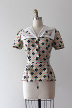 Load image into Gallery viewer, vintage 1940s cotton blouse