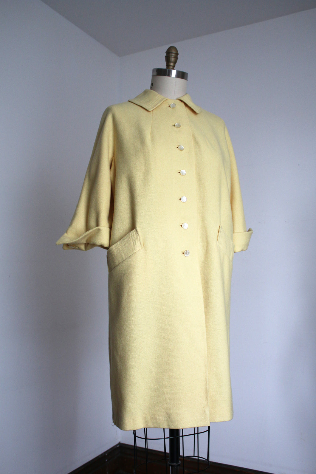 vintage 1950s yellow coat {L}