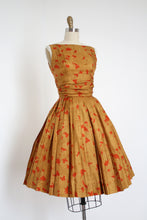 Load image into Gallery viewer, vintage 1950s Jonathan Logan silk butterfly dress