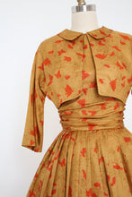 Load image into Gallery viewer, vintage 1950s Jonathan Logan silk butterfly dress