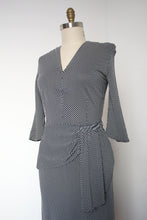 Load image into Gallery viewer, vintage 1940s checkered rayon jersey dress