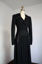 Load image into Gallery viewer, vintage 1930s black rayon gown {s}