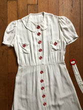 Load image into Gallery viewer, vintage 1930s white dress