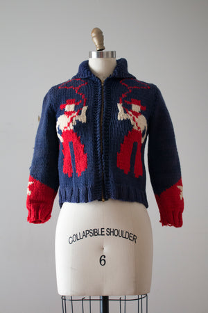 vintage 1950s cowboy cowichan sweater