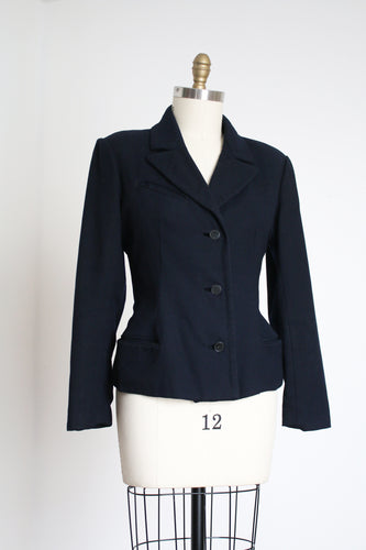 antique navy blue wool jacket {m/l}