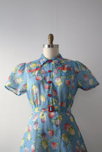 Load image into Gallery viewer, NOS vintage 1930s blue floral dress