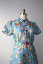 Load image into Gallery viewer, NOS vintage 1930s blue floral dress