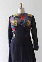 Load image into Gallery viewer, vintage 1930s devore velvet dress