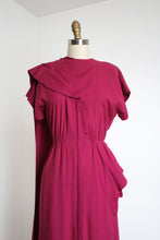 Load image into Gallery viewer, vintage 1940s wool draped gown {xs}