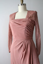 Load image into Gallery viewer, vintage 1940s rayon and lace dress
