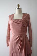 Load image into Gallery viewer, vintage 1940s rayon and lace dress