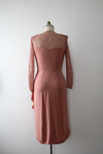Load image into Gallery viewer, vintage 1940s rayon and lace dress
