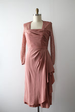 Load image into Gallery viewer, vintage 1940s rayon and lace dress