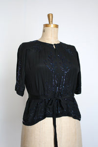 antique 1920s beaded blouse {XL}