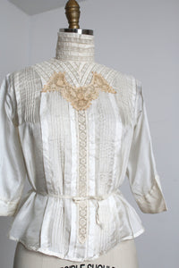 antique 1900s silk & lace blouse {xs}