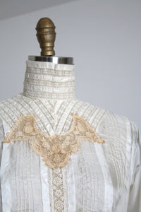 antique 1900s silk & lace blouse {xs}