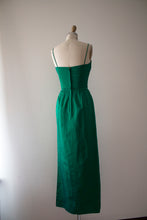 Load image into Gallery viewer, vintage 1950s emerald green dress and shawl set