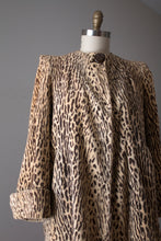 Load image into Gallery viewer, vintage 1940s faux leopard coat