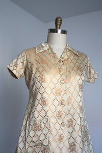 vintage 1940s gold blouse {L}