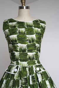 vintage 1960s green cotton dress {xs}