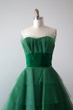 Load image into Gallery viewer, vintage 1950s green party dress
