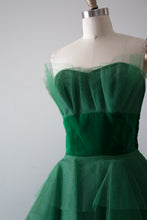 Load image into Gallery viewer, vintage 1950s green party dress