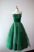 Load image into Gallery viewer, vintage 1950s green party dress