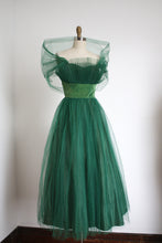 Load image into Gallery viewer, vintage 1950s green prom dress