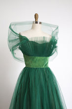 Load image into Gallery viewer, vintage 1950s green prom dress