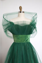 Load image into Gallery viewer, vintage 1950s green prom dress