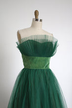 Load image into Gallery viewer, vintage 1950s green prom dress