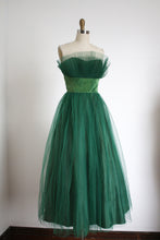 Load image into Gallery viewer, vintage 1950s green prom dress