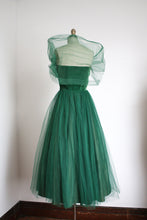 Load image into Gallery viewer, vintage 1950s green prom dress