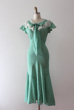 Load image into Gallery viewer, vintage 1930s green cotton dress