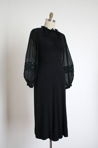 MARKED DOWN vintage 1930s evening dress {L}