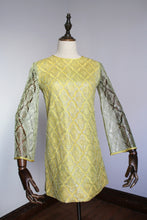Load image into Gallery viewer, vintage 1960s metallic mini dress {xs}
