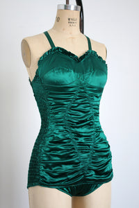 vintage 1940s green swimsuit {xs-m}