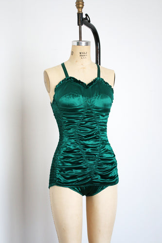 vintage 1940s green swimsuit {xs-m}