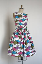 Load image into Gallery viewer, vintage 1960s harlequin sun dress