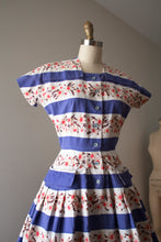 Load image into Gallery viewer, vintage 1950s Horrockses floral cotton dress