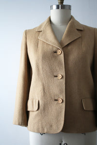 CLEARANCE vintage 1950s beige camel hair jacket