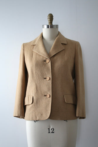 CLEARANCE vintage 1950s beige camel hair jacket