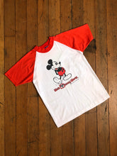 Load image into Gallery viewer, vintage 1980s Mickey Mouse raglan tee