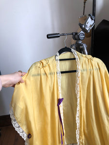 antique 1920s yellow silk bed jacket